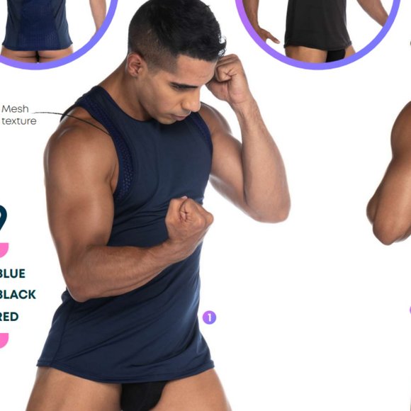 GIGO STRETCH BLUE TANK TOP - Picture 5 of 6